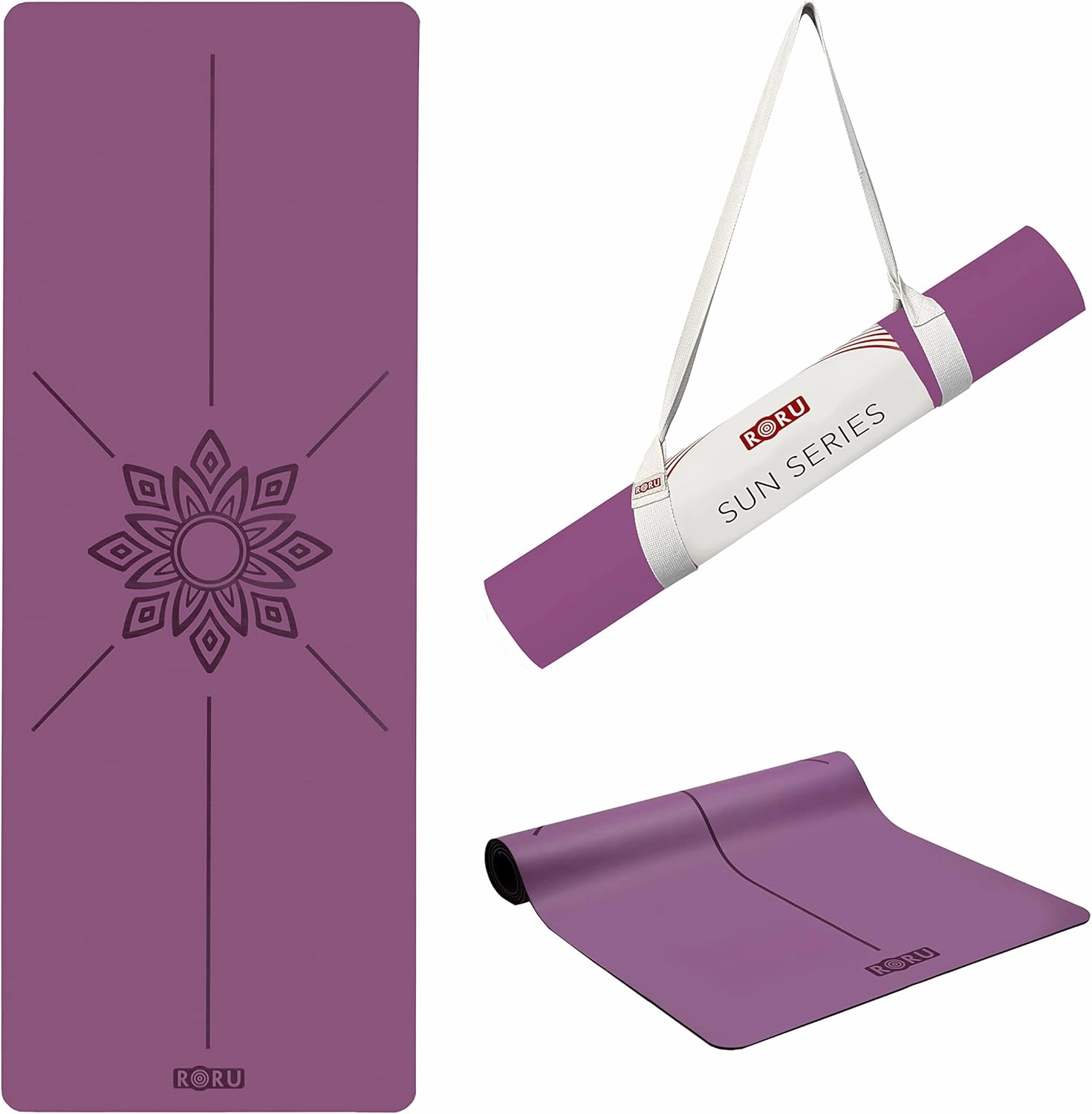 RORU Concept Sun & PRO Series Yoga Mat Thick Non Slip Large and Wide 72 x 27 inch & 68 x 24 inch Yoga Mat Non Slip, Workout Exercise Mat for Pilates, for Women and Men