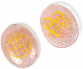Rose Quartz Switch Word & Love Zibu Symbol Of Prosperity Cabochon Pack Of Combo 2 Pc-B0B5CWY7PK