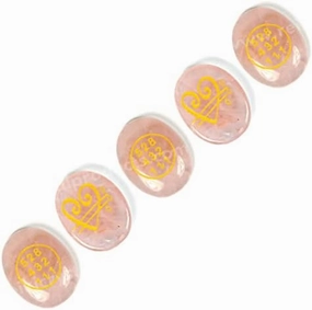 Rose Quartz Switch Word & Love Zibu Symbol Of Prosperity Cabochon Pack Of Combo 5 Pc-B0B5BYYJM4