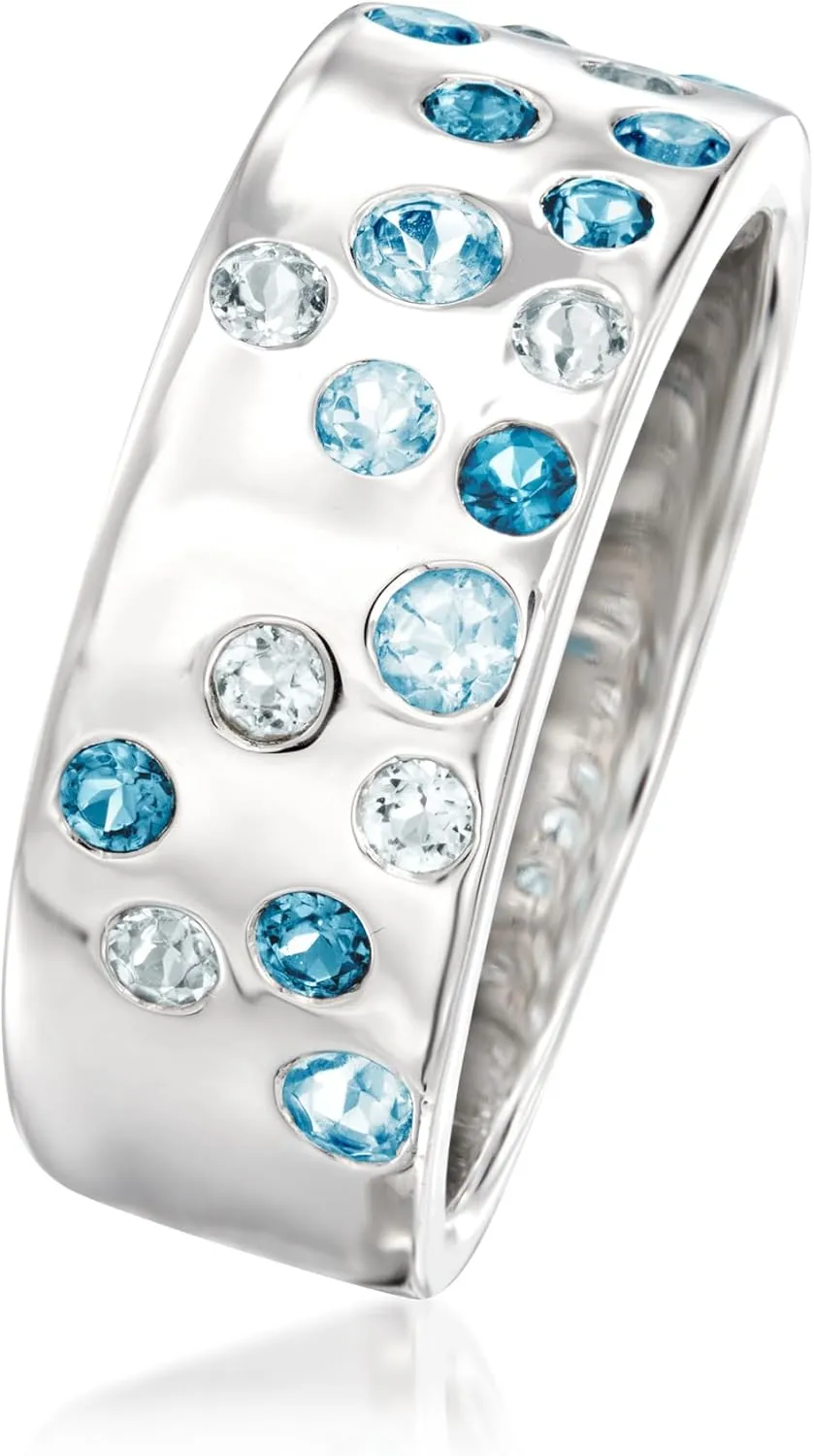 Ross-Simons 0.70 ct. t.w. Tonal Blue Topaz Ring in Sterling Silver