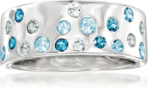 Ross-Simons 0.70 ct. t.w. Tonal Blue Topaz Ring in Sterling Silver