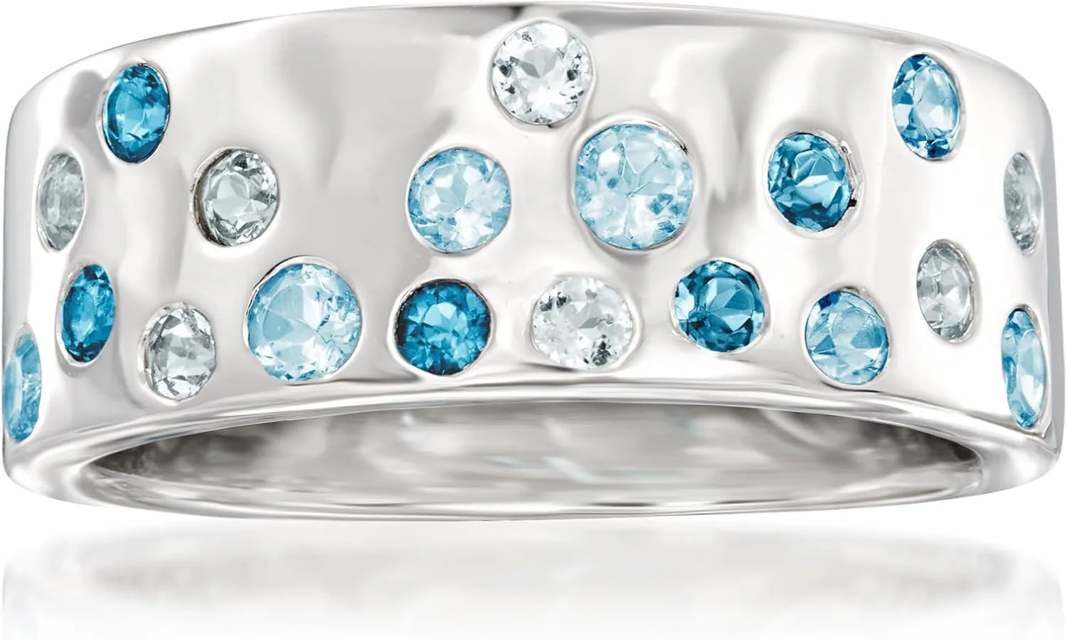 Ross-Simons 0.70 ct. t.w. Tonal Blue Topaz Ring in Sterling Silver