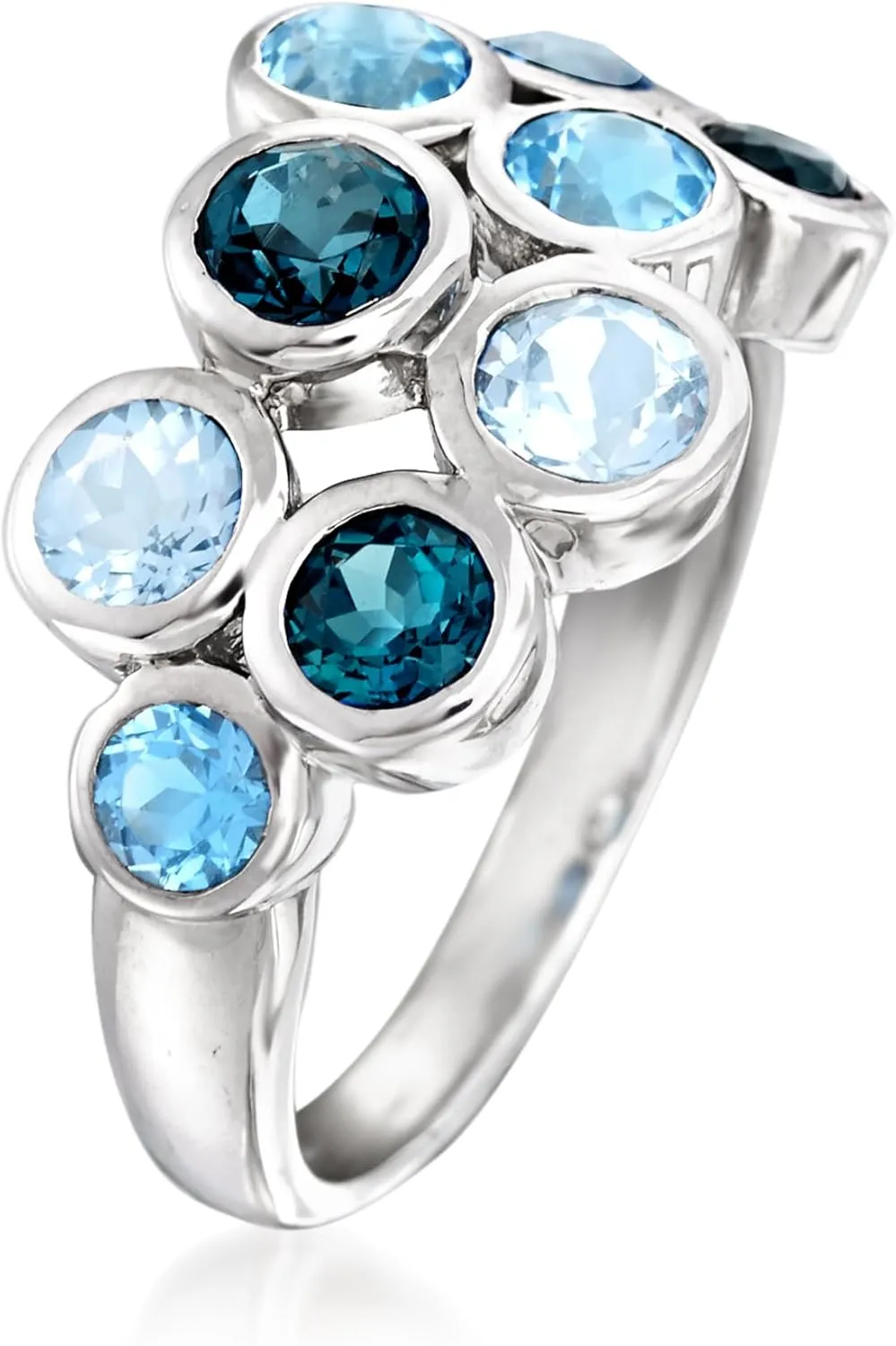 Ross-Simons 2.50 ct. t.w. Tonal Blue Topaz Bubble Ring in Sterling Silver