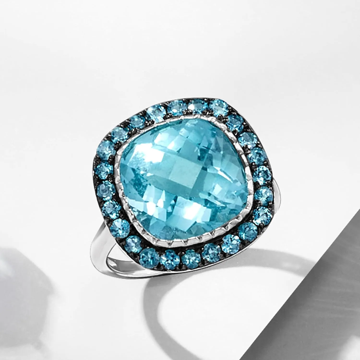 Ross-Simons 8.90 ct. t.w. Sky and London Blue Topaz Ring in Sterling Silver