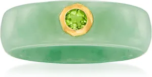 Ross-Simons Jade and .30 Carat Peridot Ring With 14kt Yellow Gold