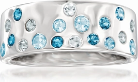 Ross-Simons 0.70 ct. t.w. Tonal Blue Topaz Ring in Sterling Silver
