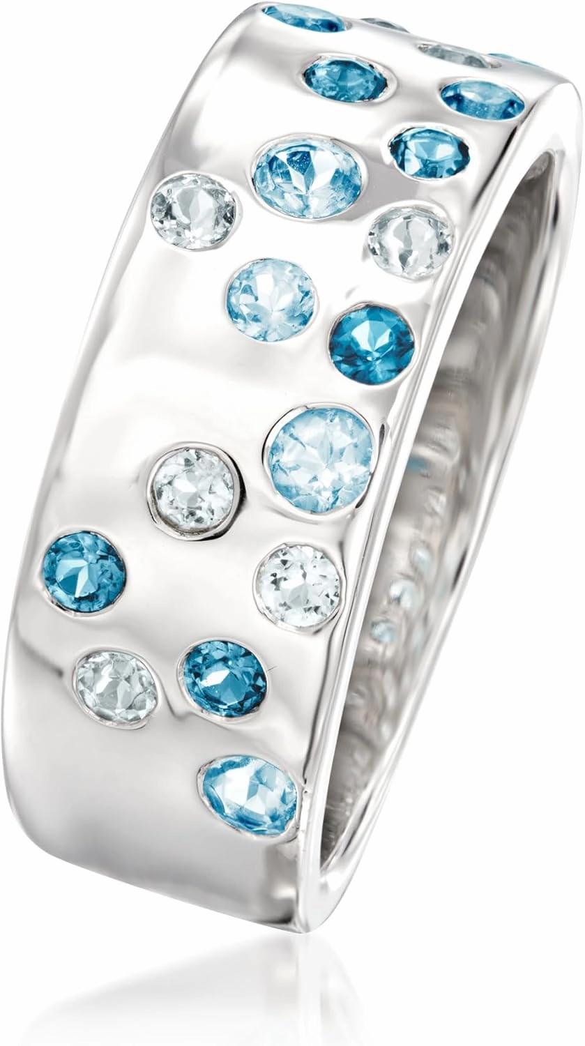 Ross-Simons 0.70 ct. t.w. Tonal Blue Topaz Ring in Sterling Silver