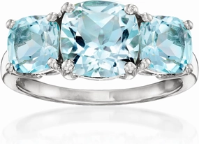 Ross-Simons 4.80 ct. t.w. Sky Blue Topaz 3-Stone Ring in Sterling Silver