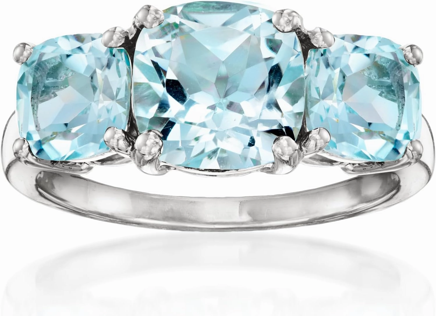 Ross-Simons 4.80 ct. t.w. Sky Blue Topaz 3-Stone Ring in Sterling Silver