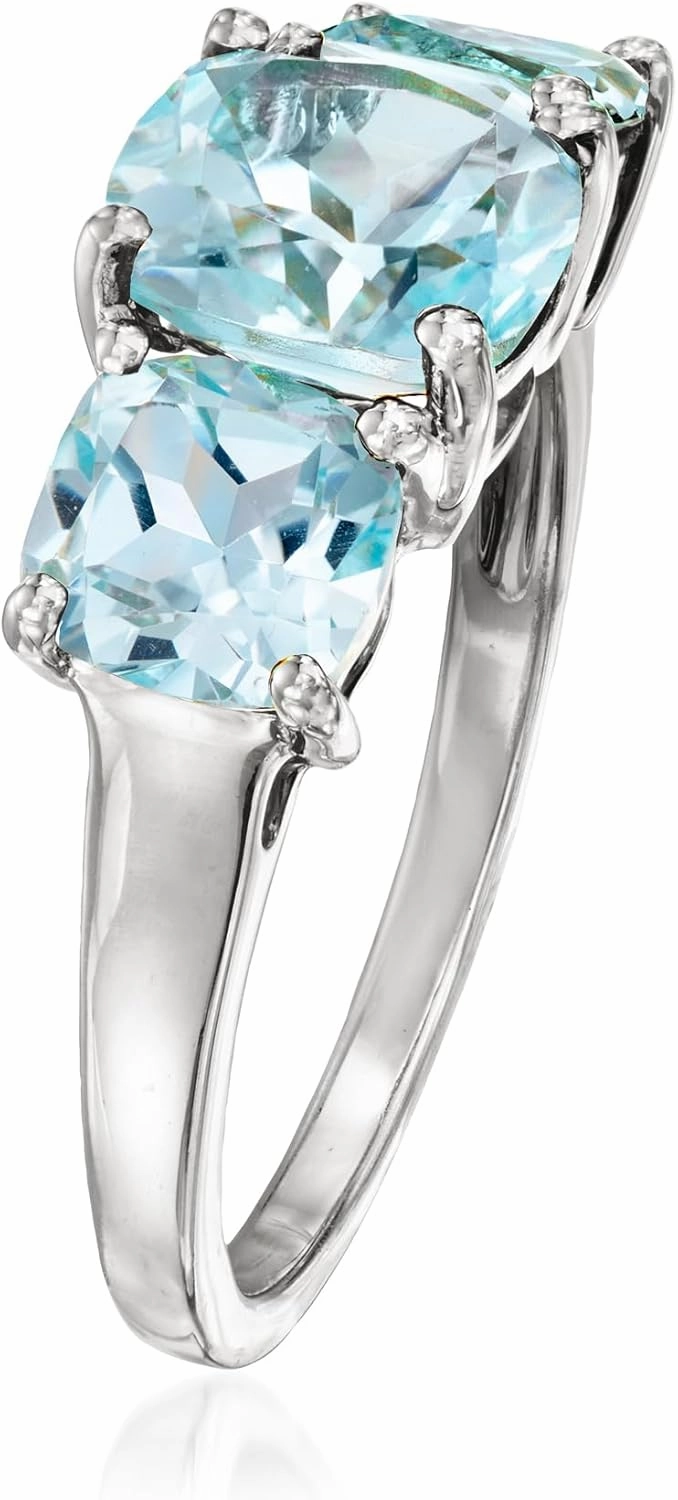 Ross-Simons 4.80 ct. t.w. Sky Blue Topaz 3-Stone Ring in Sterling Silver