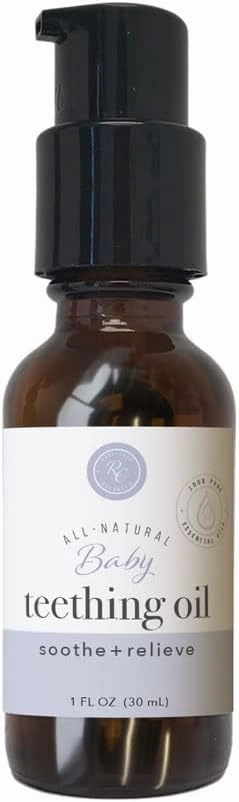 Rowe Casa Organics Baby Teething Oil, Natural Baby Teething Relief with Chamomile and Copaiba, Naturally Relieving and Soothing to Help Ease Discomfort, 1 Fl Oz