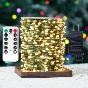 Rynx | Zeluxdot Fairy Lights Plug In,100Ft 300 Leds Waterproof Light Strings,Green Copper Wire,Led Light Strip With Remote Control 8 Modes For Indoor Outdoor Christmas Wedding Birthday Patio Garden Decor,Warm White