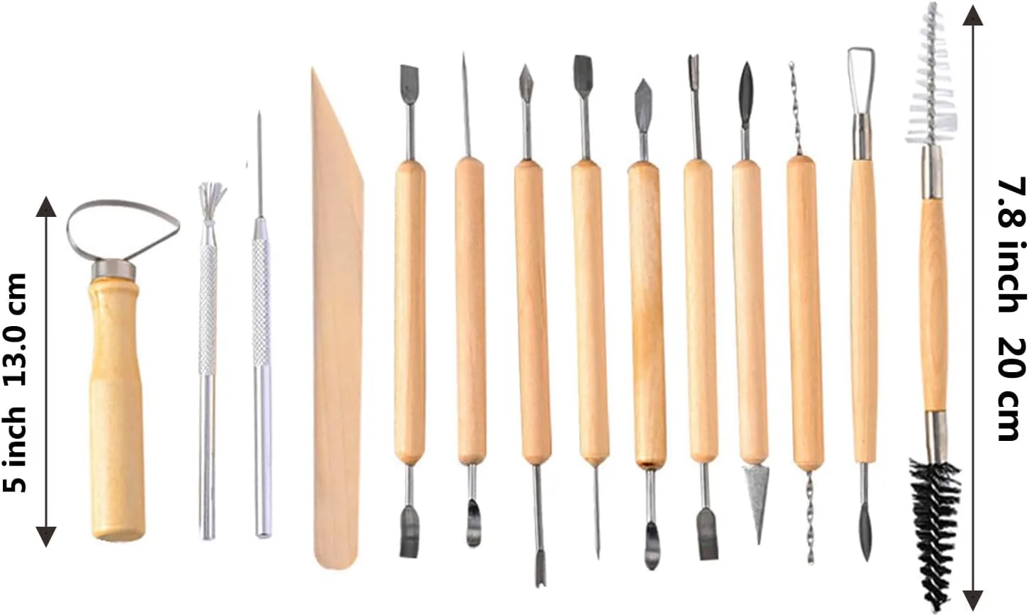 S & E TEACHER'S EDITION 19 Pcs Pottery Tools & Clay Sculpting Tools, Double Sided Ceramic Clay Carving Tool Set for Pottery Modeling Smoothing.