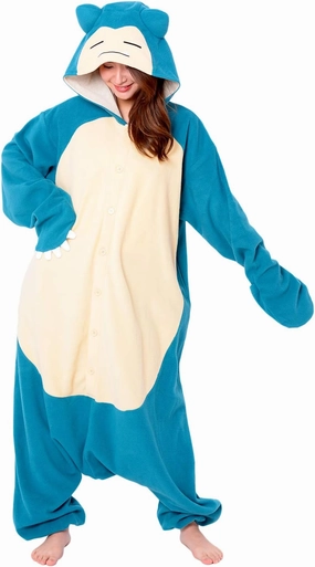 SAZAC Pokemon Snorlax Kigurumi Onesie - Adult Halloween Costume, Cosplay, Loungewear - Ultra Soft & Cozy, Easy Care, Unisex