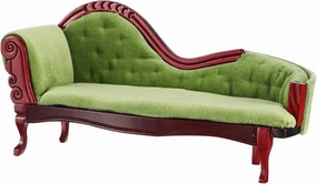 Scale Dollhouse Lounge Sofa Chic Red Wood Color Decorative Accessory for Living Room or Bedroom Dollhouse Furniture Prop