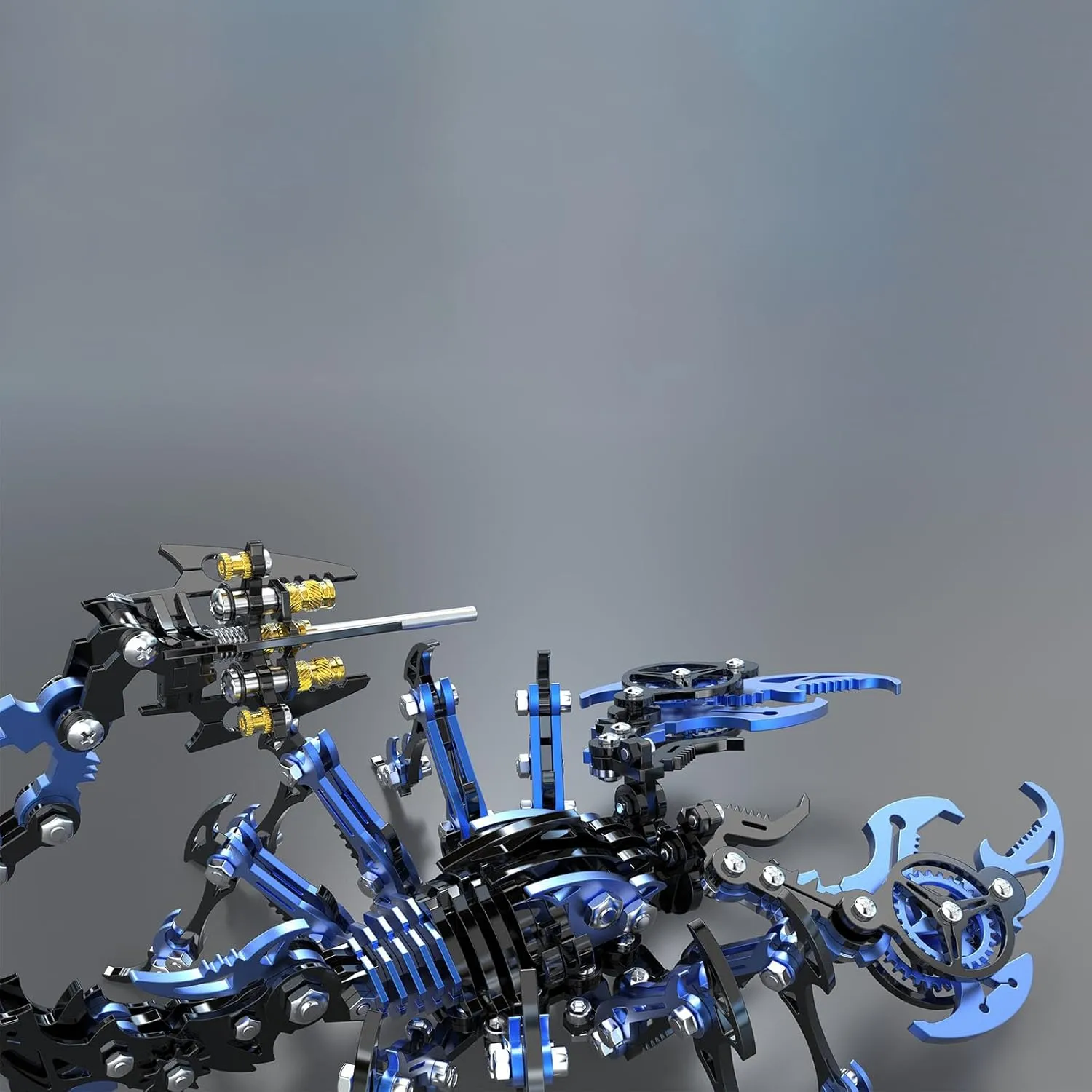 Scorpion 3D Metal Puzzles Kits for Adults Teens – 454 Pcs – Mechanical Assembly Models – 4 Hours to Build – Ideal for Gifts and Decorations (Blue and Black)