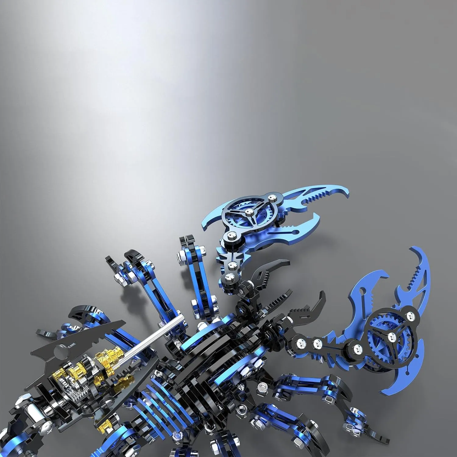 Scorpion 3D Metal Puzzles Kits for Adults Teens – 454 Pcs – Mechanical Assembly Models – 4 Hours to Build – Ideal for Gifts and Decorations (Blue and Black)