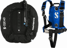 SCUBAPRO S-Tek Pro System for Technical Scuba Diving, Harness with Back Plate in Stainless Steel