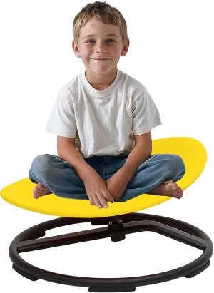 Sensory Spinning Chair for Autistic Kids，Sensory Swivel Chair，Sit and Spin Toy for Balance and Coordination, Spinning Autism Seat & ADHD Children, Indoor & Outdoor Play for Ages 3 （Yellow）