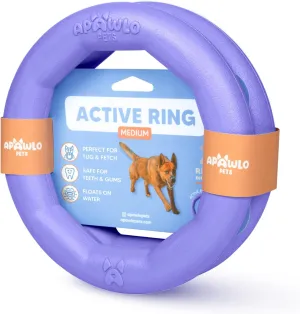 Set of 2 Active Dog Toy Rings - Floating Dog Rings for Outdoor Play, Training & Fetch - Durable Fetch Toy, Frisbee Alt, Outside Yard Toys for Large Breeds - Purple