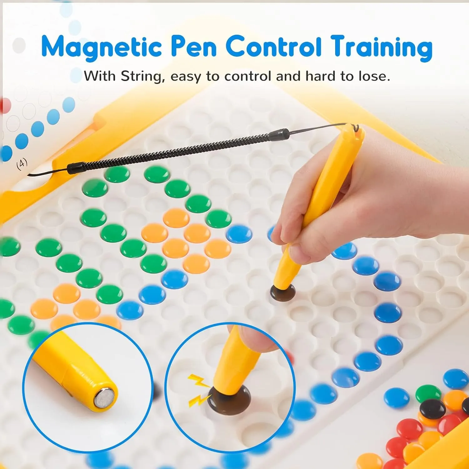 SGILE 2 Pack Magnetic Drawing Board, Magna Dots Doold Pad and Large Magnet Sketch Tablet for Kids, Early Learning Sensory Art Toddler Toys Preschool Travel Gifts for Boys Girls Age 18 Month 
