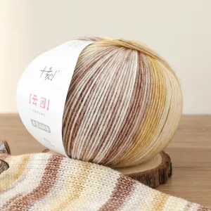 SHIKE Cloud-Cluster Multicolor Rainbow Yarn for Knitting&Crocheting.Soft Wool Acrylic Cotton Blended Yarn.Gradient Space-Dyed Air Yarn (YT07)
