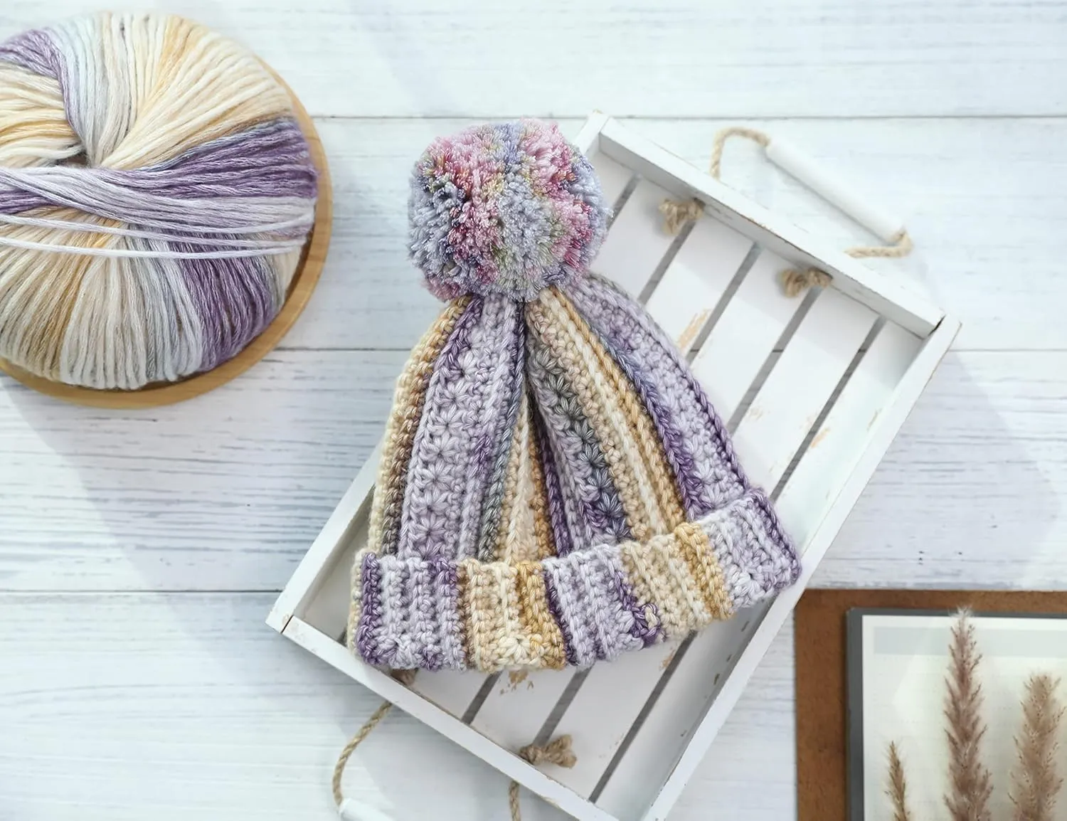 SHIKE Cloud-Cluster Multicolor Rainbow Yarn for Knitting&Crocheting.Soft Wool Acrylic Cotton Blended Yarn.Gradient Space-Dyed Air Yarn (YT10)