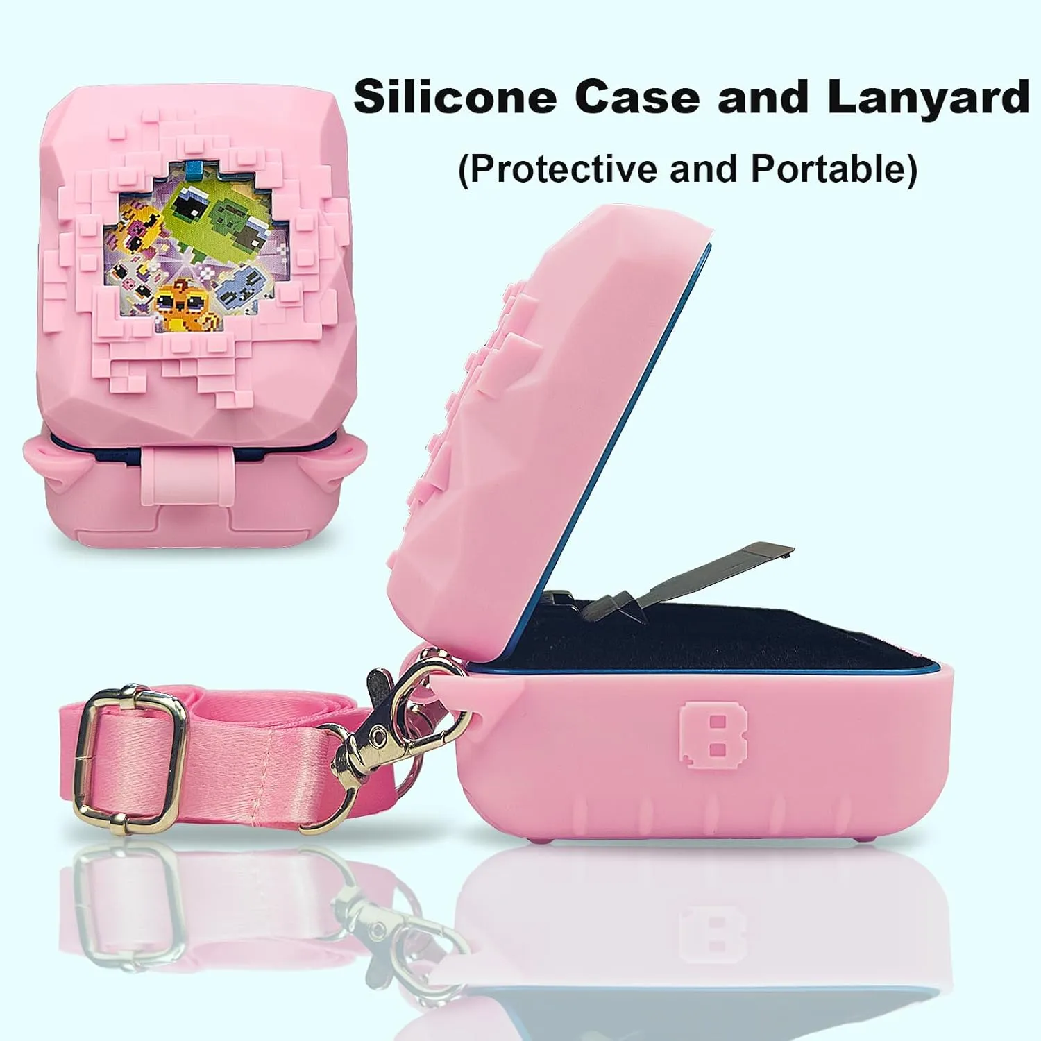 Silicone Cover Case for Bitzee Magicals Interactive Toy Digital Pet and Case, Protective Skin Sleeve for Bitzee Magicals Virtual Electronic Pets Accessories (Pink)