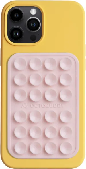 Silicone Suction Phone Case Adhesive Mount - Hands-Free, Strong Grip Holder for Selfies and Videos - Durable, Easy to Use - iPhone and Android Compatible - 2.25″ x 3.25″, Chalk Pink