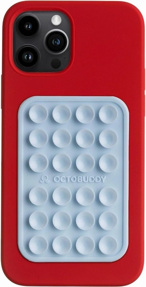 Silicone Suction Phone Case Adhesive Mount - Hands-Free, Strong Grip Holder for Selfies & Videos - Durable, Easy to Use - iPhone & Android Compatible - 2.25″ x 3.25″, Baby Blue