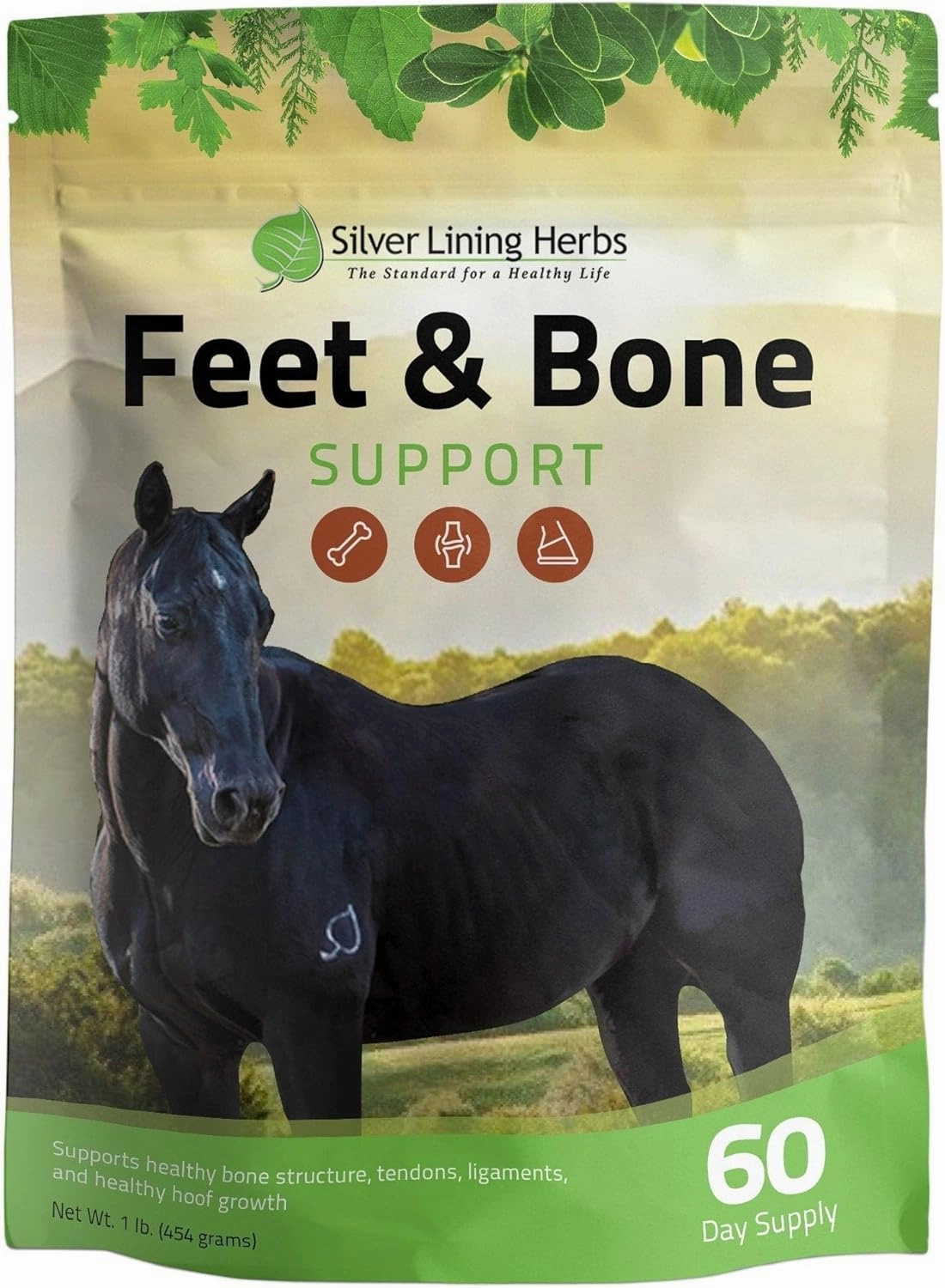 Silver Lining Herbs Equine Feet and Bone Support - Supports Healthy Horse Hoof Growth - Helps Support Healthy Bones, Tendons and Ligaments - Made with Natural Herbs - 1 lb Bag