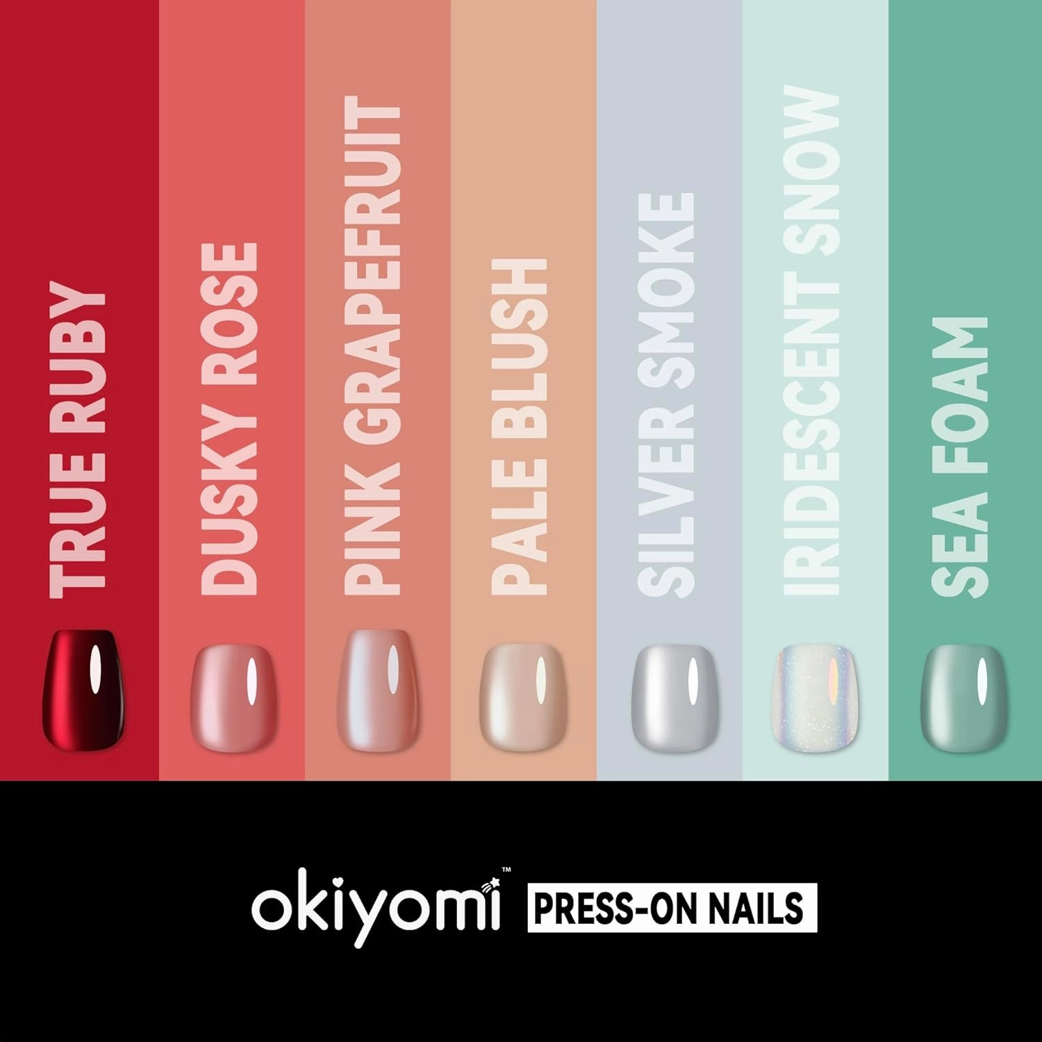 Silver Smoke Press on Nails - Metallic Cat Eye Press on Nails | Magnetic Moonlit Shimmer - Short Ballerina Squoval Shape - 15 Sizes - 30 Soft Gel Fake Nails with Glue and Stick On Tabs