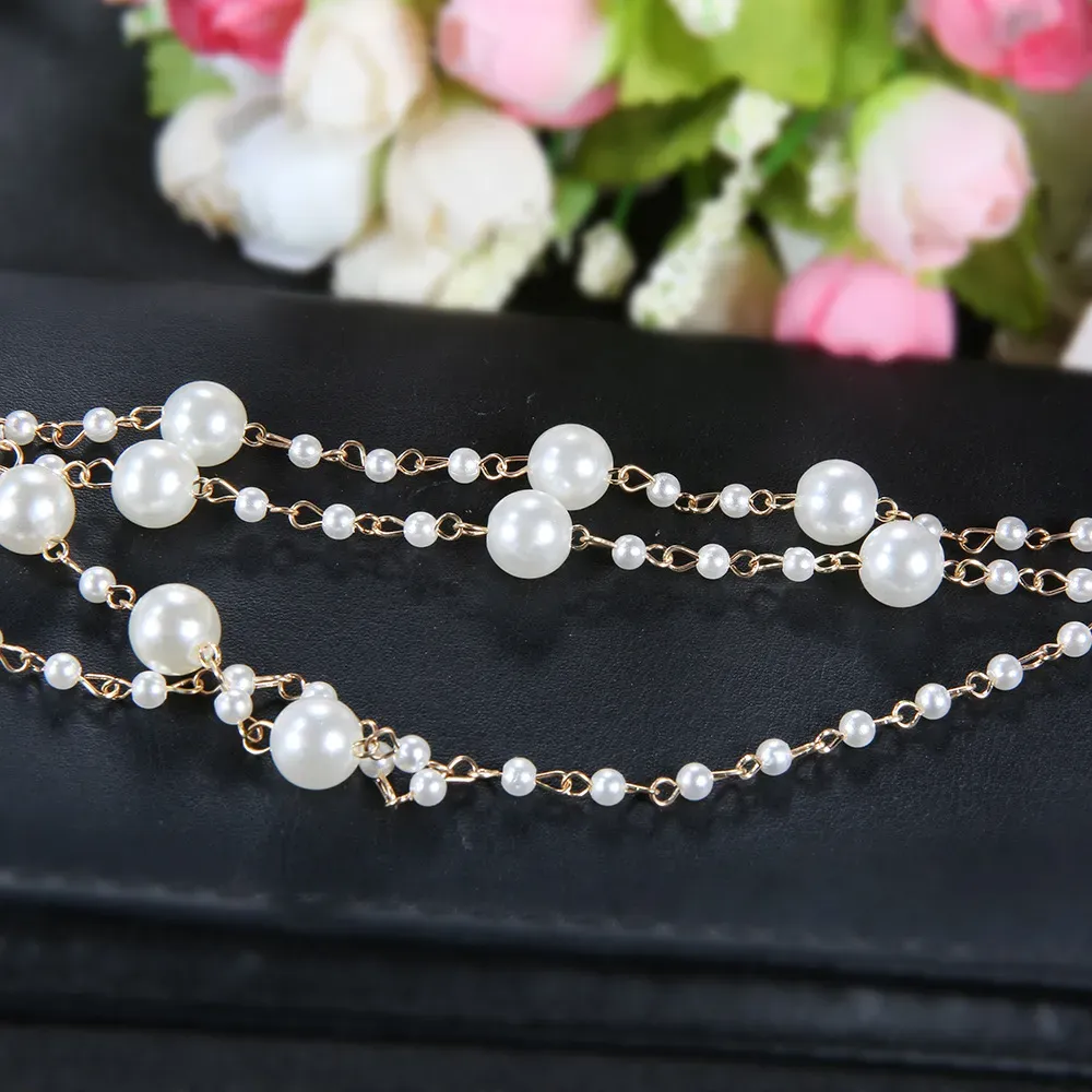 Simple Multi-Layer Pearl Anklet