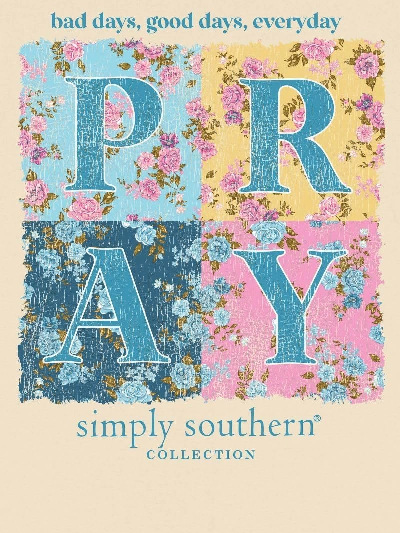 Simply Southern Pray Relaxed Fit Short Sleeve Youth T-Shirt, Natural