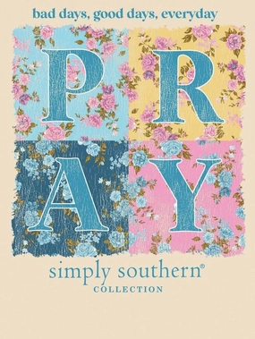 Simply Southern Pray Relaxed Fit Short Sleeve Youth T-Shirt, Natural