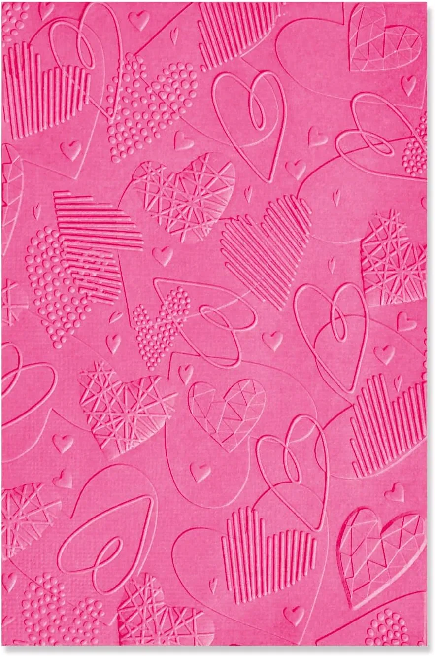 Sizzix 3-D Textured Impressions Folder Mark Making Hearts by Kath Breen | 666038 | Chapter 4 2022 Emboss, One Size, Grey