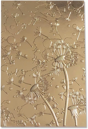 Sizzix 3-D Textured Impressions Embossing Folder Dandelion Wish by Kath Breen, 665001, Multicolor