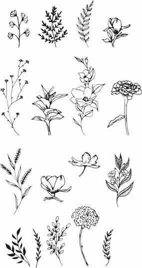 Sizzix Clear Stamps Set – Garden Botanicals by Lisa Jones