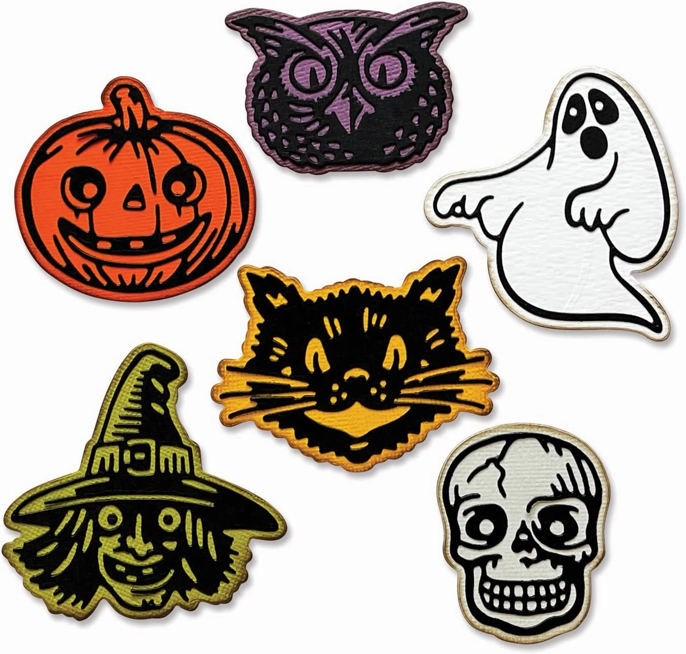 Sizzix Sizzx Thinlits Die Set 12PK Retro Halloween by Tim Holtz | 666000 | Chapter 3 2022, Multicolor