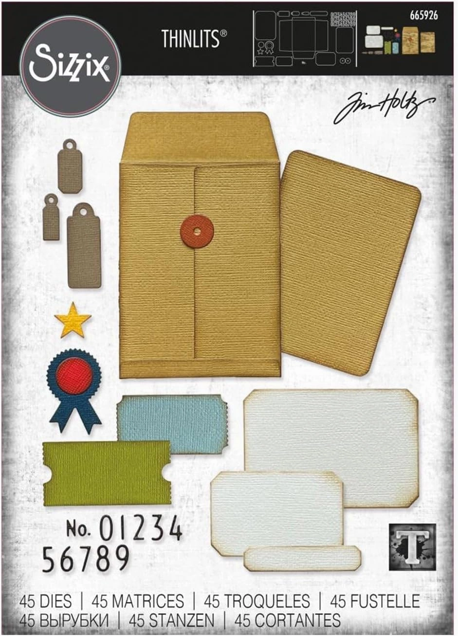 Sizzix Sizzx Thinlits Die Set 45PK Collector by Tim Holtz | 665926 | Chapter 3 2022, One Size, Multicolor
