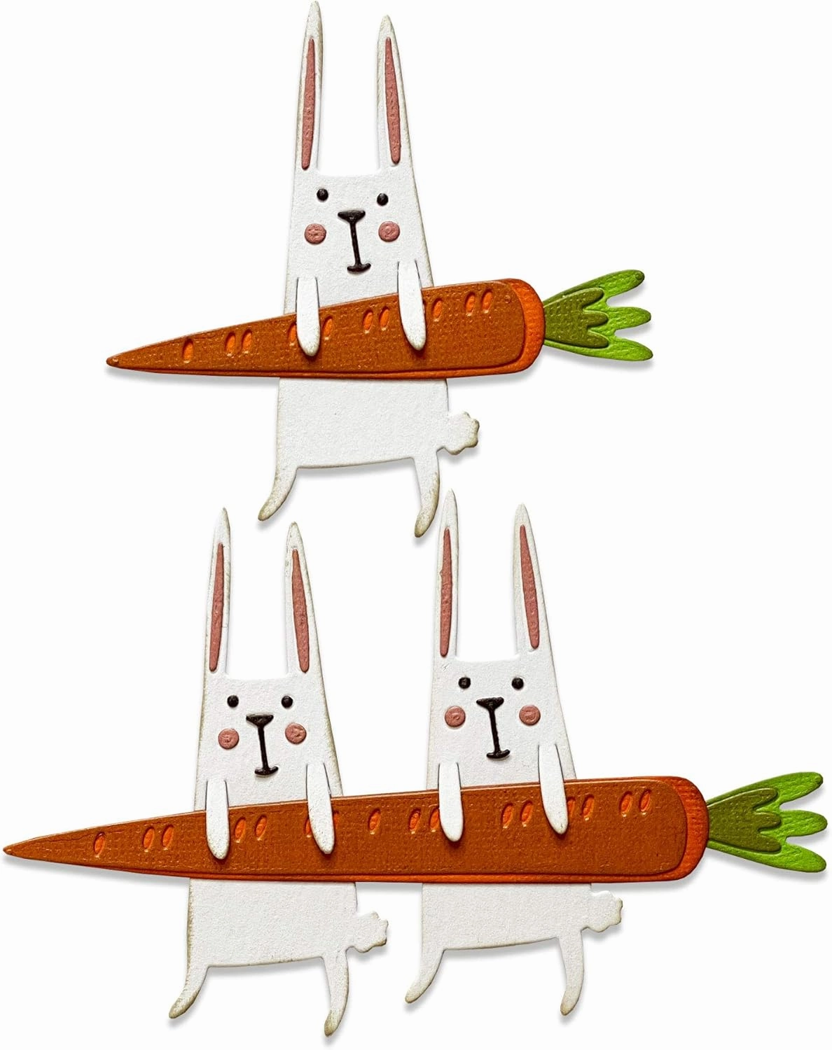 Sizzix Thinlits Die 665213 Carrot Bunny by Tim Holtz 11 Pack, Multicolor