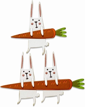 Sizzix Thinlits Die 665213 Carrot Bunny by Tim Holtz 11 Pack, Multicolor