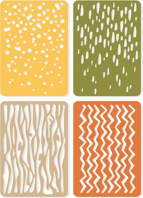 Sizzix Thinlits Die Set 4PK Infinite Doodles #2 | 666524 | Metal, Wafer-Thin Cutting Dies for Scrapbooking, Embossing, Journalling, Silver