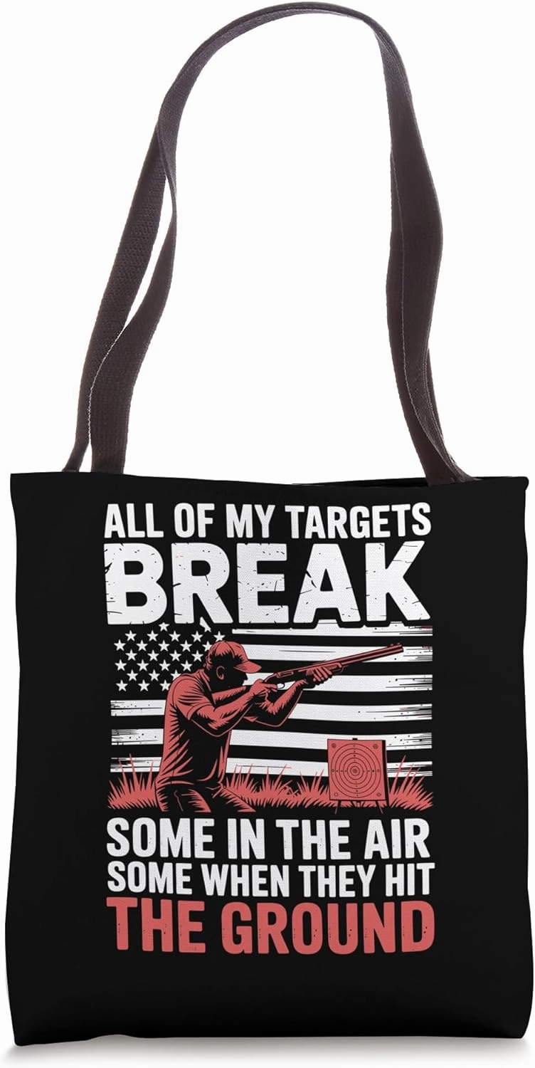 Skeet Shooting Break Clay Target Humor Quote USA Tote Bag