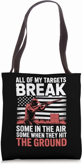 Skeet Shooting Break Clay Target Humor Quote USA Tote Bag