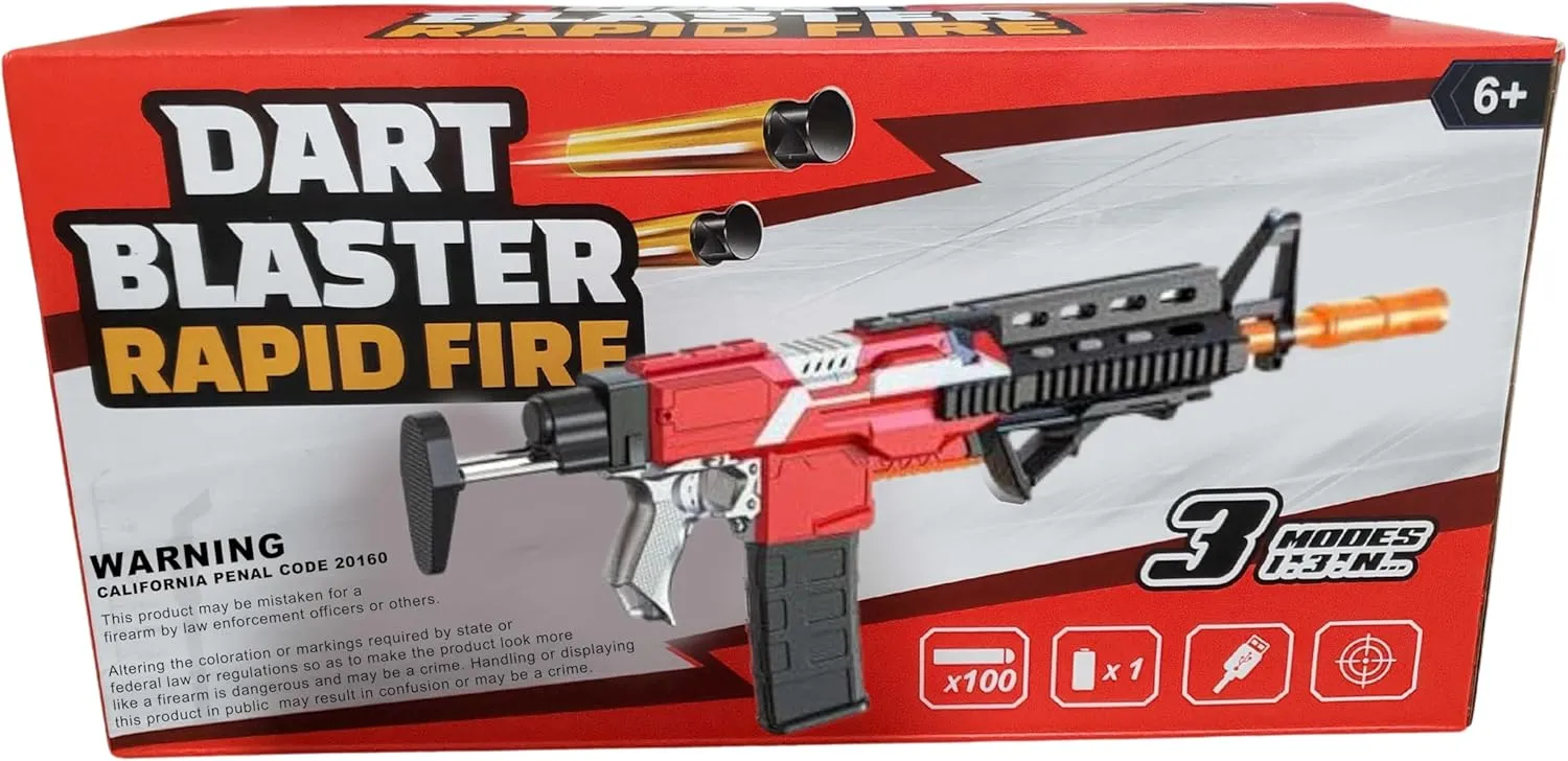 Skywin Electric Toy Shooting Kit - Automatic Game for Boys With Foam and Soft Bullets (100 Darts) - Motorized Machine for Kids