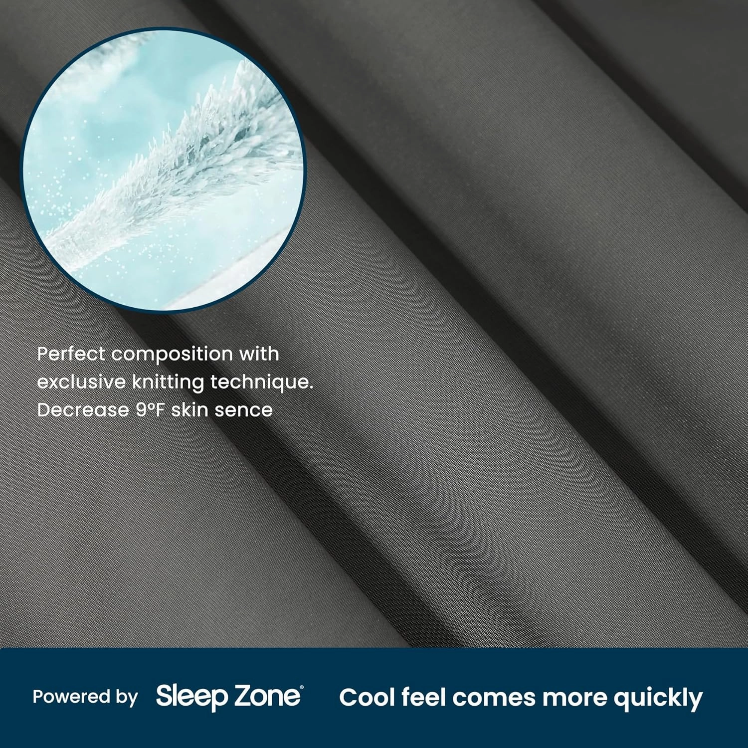 SLEEP ZONE Queen Cooling Comforter Set for Hot Sleepers, Nanotex Cooling Blanket，3 Pieces Jersey Knit Bedding, Reversible Cool Feeling, Soft and Breathable with 2 Pillowcases, 1 Comforter (Dark Grey)