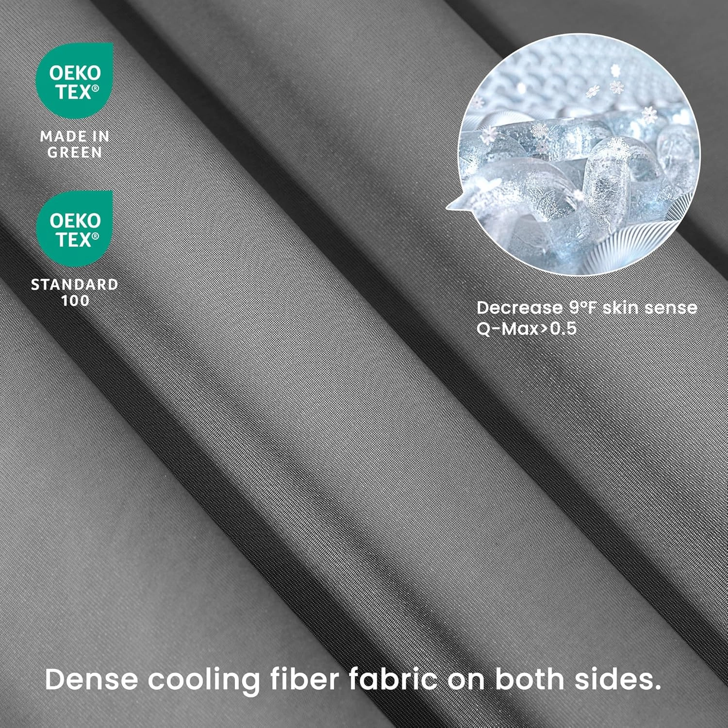 SLEEP ZONE Queen Cooling Comforter Set for Hot Sleepers, Nanotex Cooling Blanket，3 Pieces Jersey Knit Bedding, Reversible Cool Feeling, Soft and Breathable with 2 Pillowcases, 1 Comforter (Dark Grey)