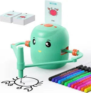 Smart Drawing Robot for Kids,Montessori Educational Painting Toy for 5  with Voice Interaction&16 Color Pens,Magic Drawing Robot with 150 Learning Word Cards,Ideal Gift for 5  Year Old Boys Girls