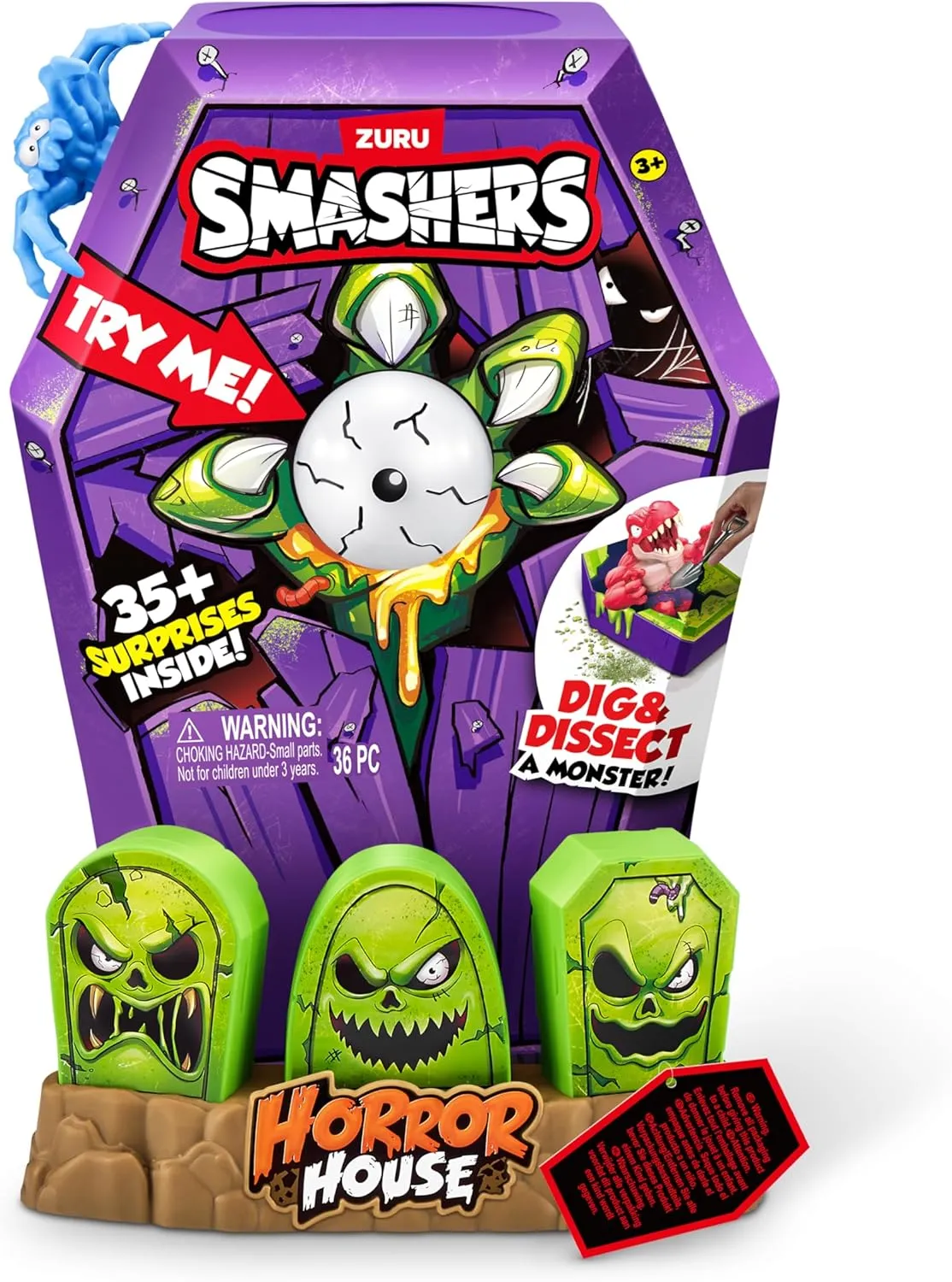Smashers Mega Horror House (Blue) by ZURU, Interactive Toy, Collectable Toy for Kids and Teens